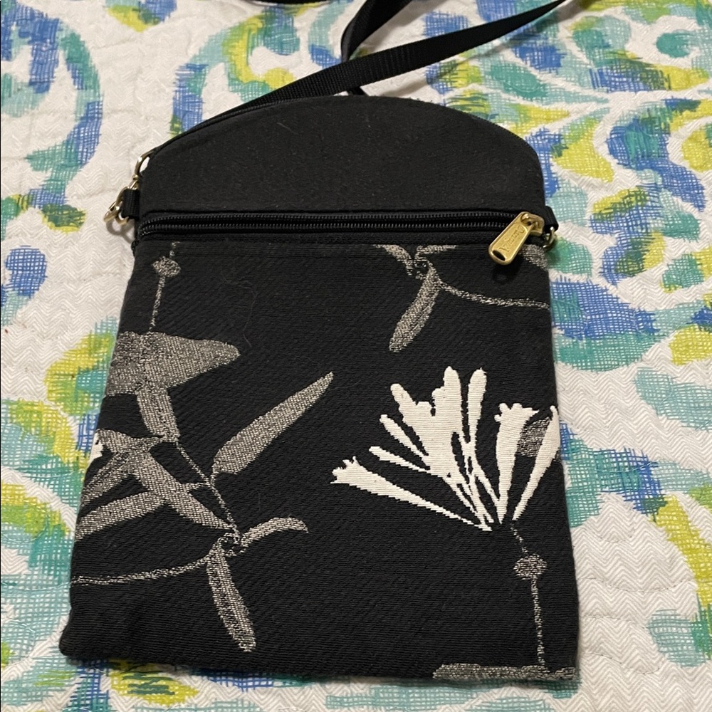 Stylish Black Floral Crossbody Bag